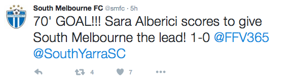 SMFC Wonens Alberici goal vs South Yarra